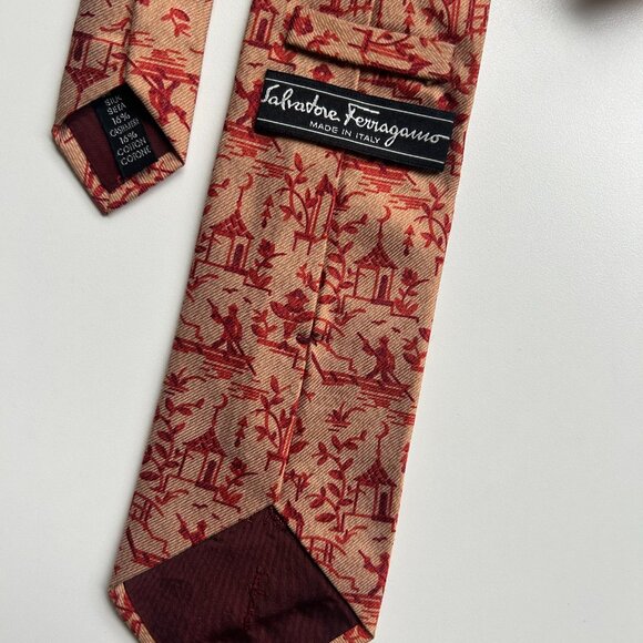 90s Salvatore Ferragamo Silk Tie - Picture 3 of 3